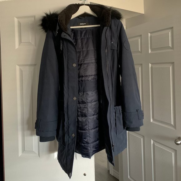 DKNY Faux-Fur Anorak Jacket (Size Small) - Picture 1 of 11
